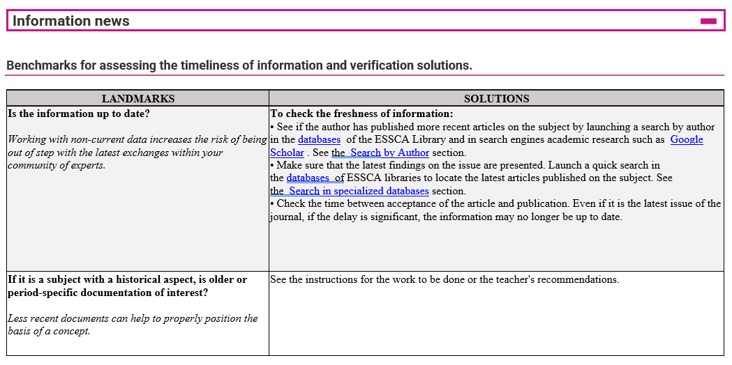 BENCHMARKS FOR ASSESSING THE TIMELINESS OF INFORMATION AND VERIFICATION SOLUTIONS