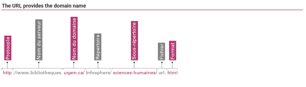 The URL provides the domain name - evaluate a site web graph