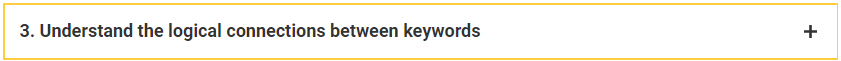 3. Understand the logical connections between keywords