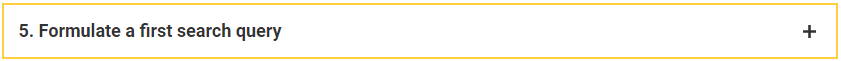 5. Formulate a first search query