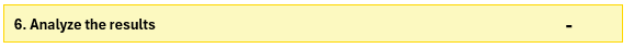 6. analyze the results -