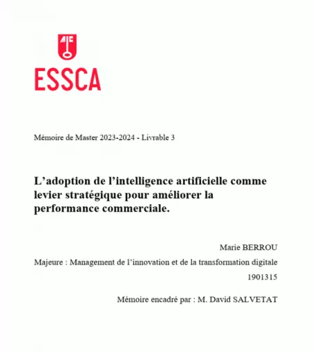 L’adoption de l’intelligence artificielle comme levier stratégique pour améliorer la performance commerciale.