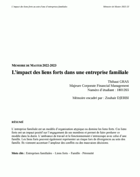 L’impact des liens forts dans une entreprise familiale