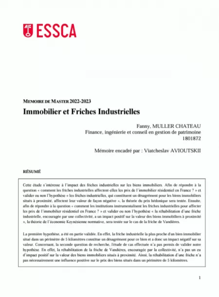 Immobilier et Friches Industrielles