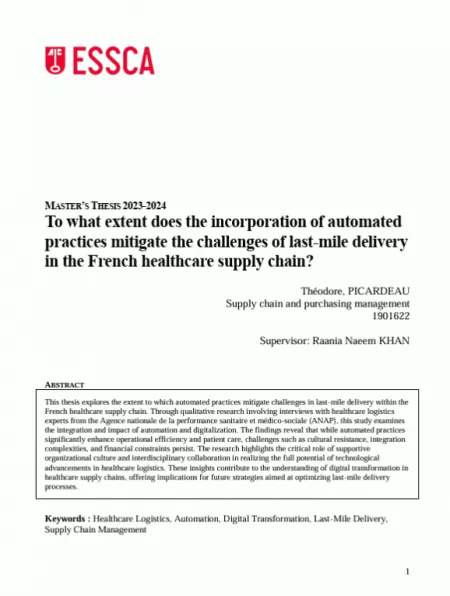 To what extent does the incorporation of automated practices mitigate the challenges of last-mile delivery in the French healthcare supply chain?
