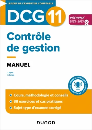 DCG 11 - Contrôle de gestion - Manuel - Réforme 2026-2027 / Zouhair Djerbi, Xavier Durand